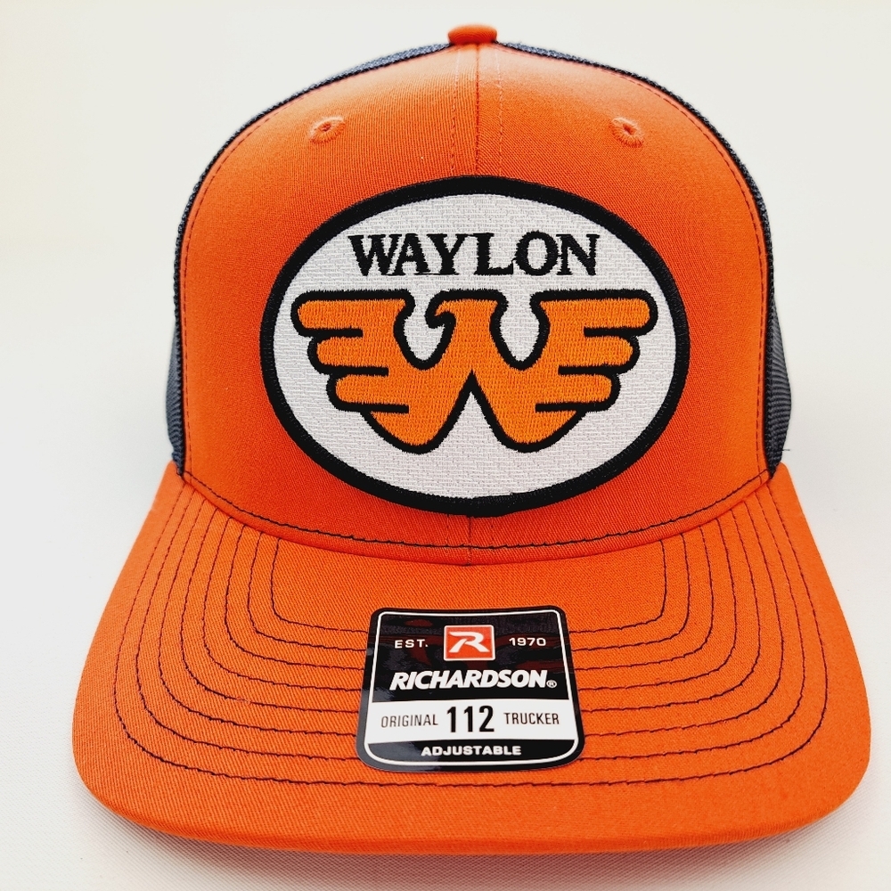 Waylon Jennings Richardson 112 Trucker Cap Hat Mesh Snapback Embroidered Patch
